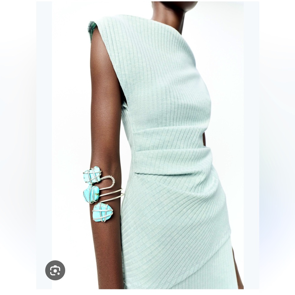 Mint Crystal Cluster Cuff Bracelet - Women's Jewelry